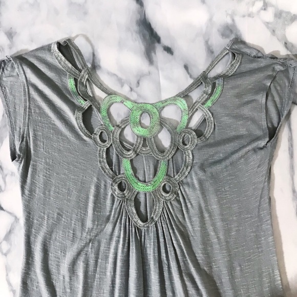 ✨HP✨ THREADS Open Back Sequin Top Tunic Tee Small - Picture 3 of 9